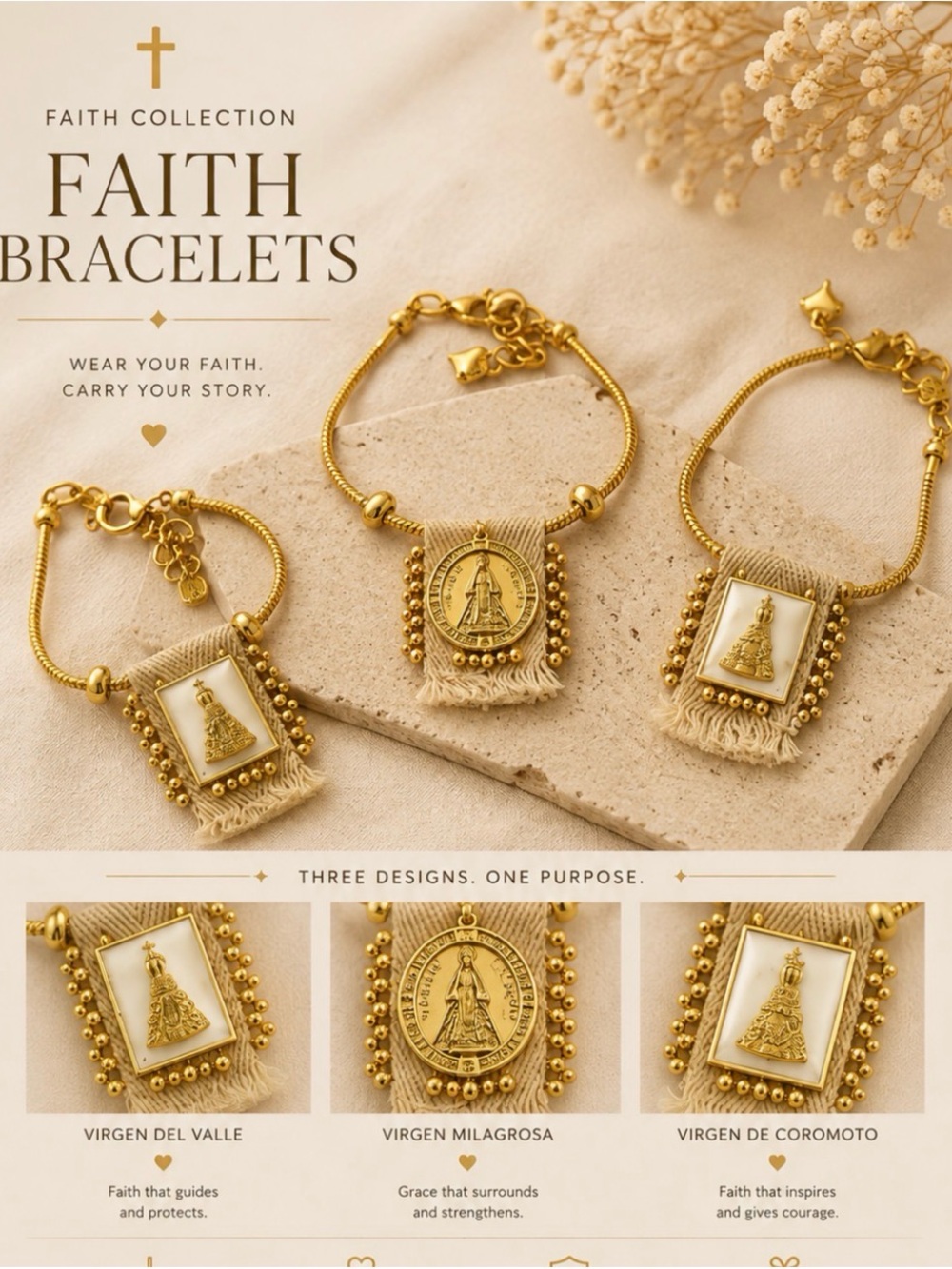 Gold Virgin Bracelet - Faith Bracelets